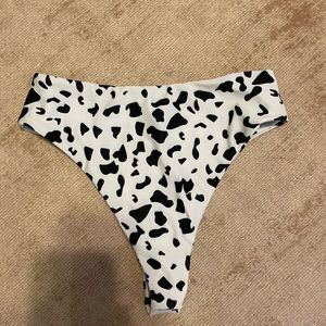 High waisted cow print bikini bottoms